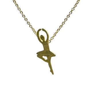 Delicate Gold Tone Ballerina Necklace